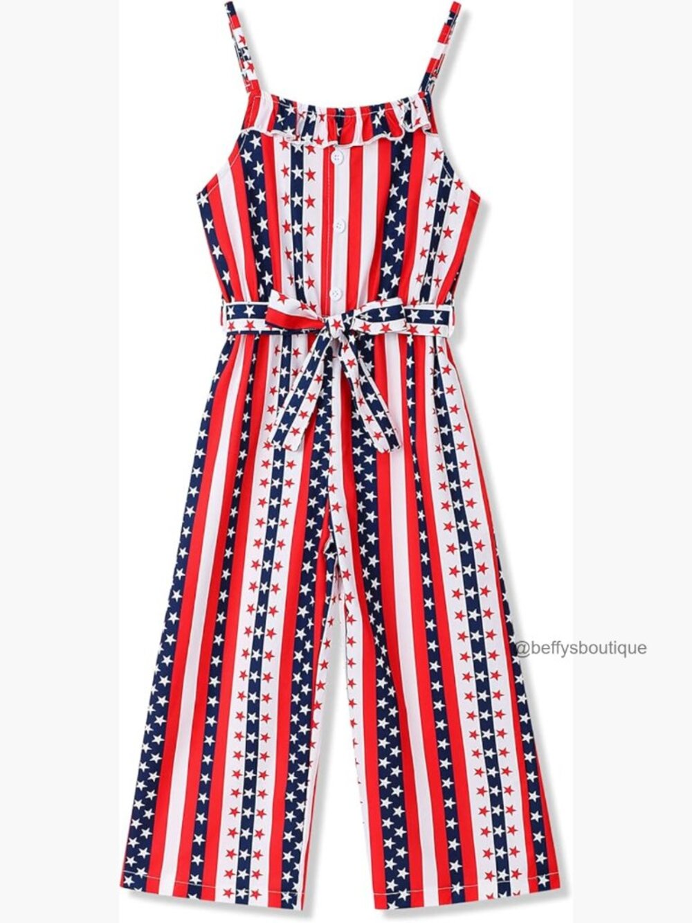 Striped Sleeveless Jumpsuit with Belt Romper Wide Leg